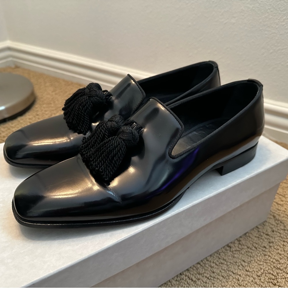 Jimmy Choo Foxley Black Patten Leather 41.5 - worn once